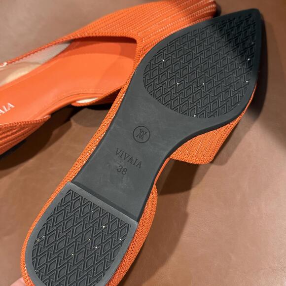 VIVAIA Orange Pointed Toe Women's Flats Size 38 - Picture 2 of 4